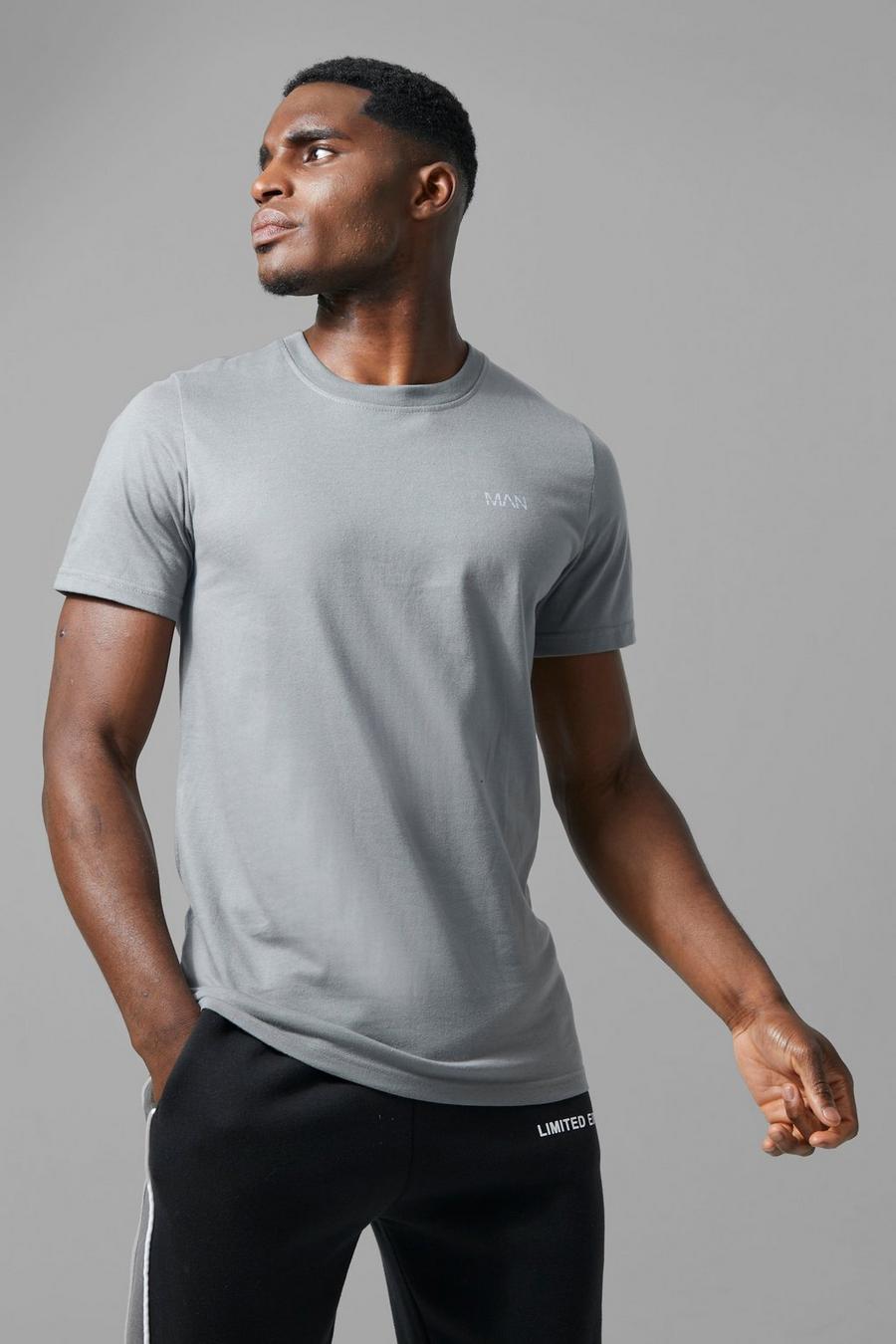 Charcoal Man Active Gym Basic T-shirt image number 1