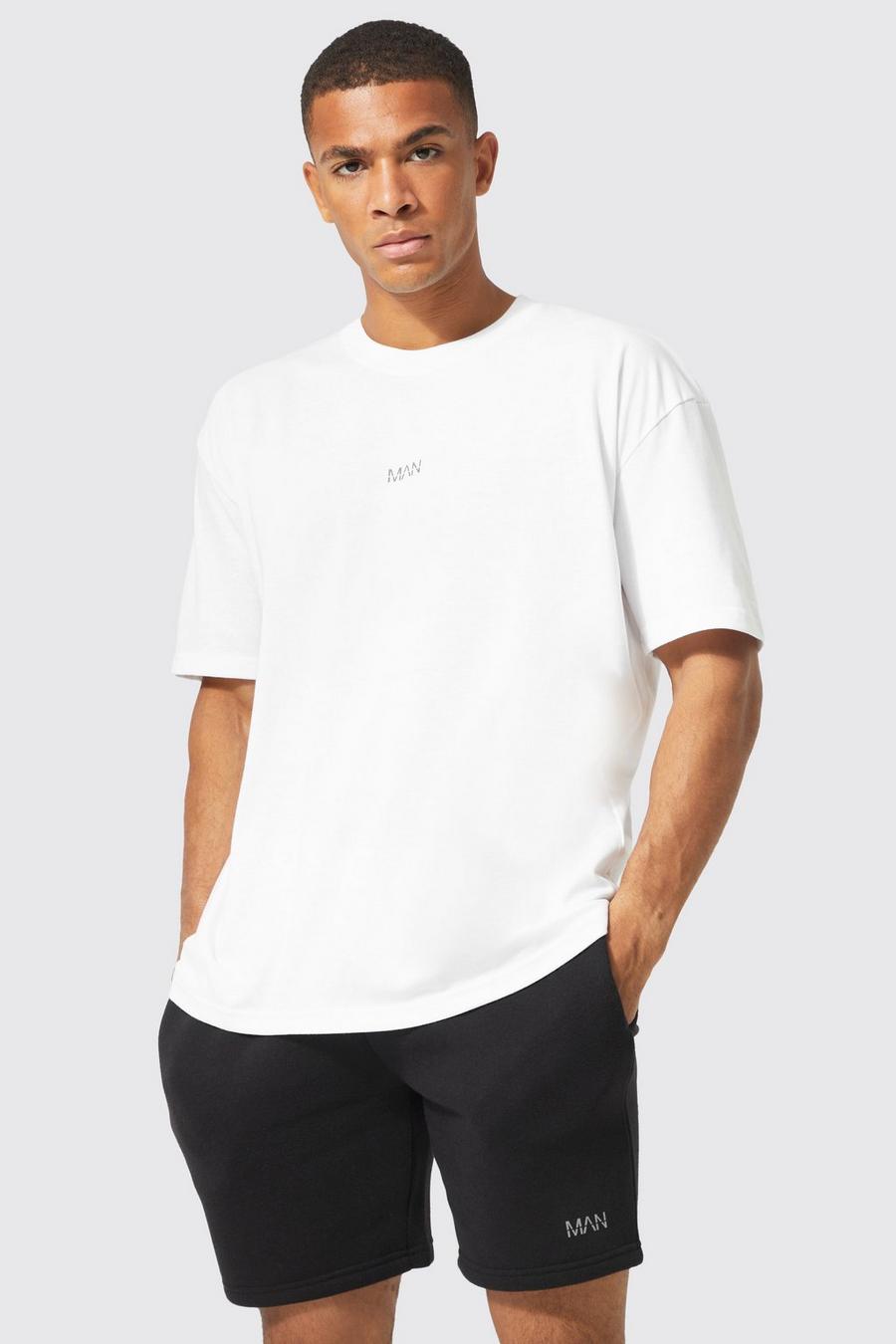 White Man Active Gym Basic Oversized T-shirt image number 1