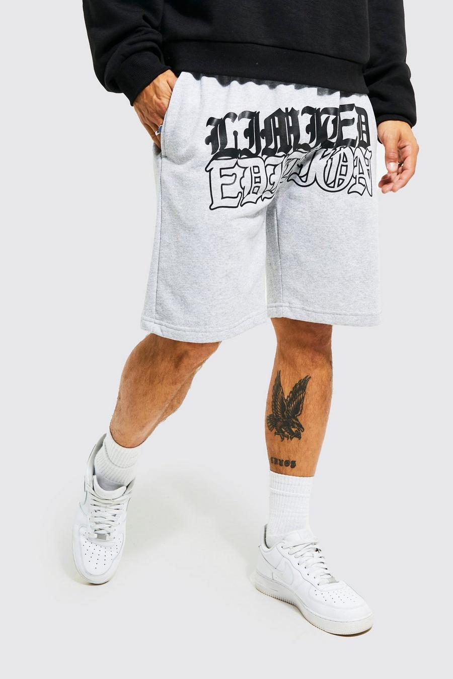 Grey marl Loose Fit Limited Edition Jersey Shorts image number 1
