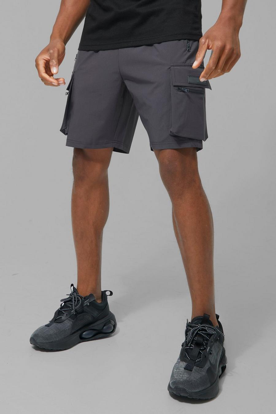 Charcoal gris Man Active Dunne Cargo Shorts