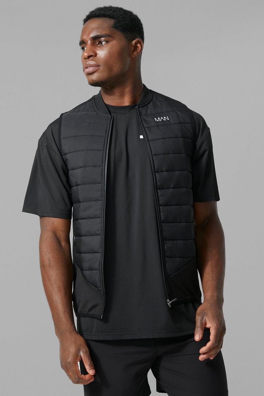 Black Man Active Quilted Zip Through Body Warmer image number 1