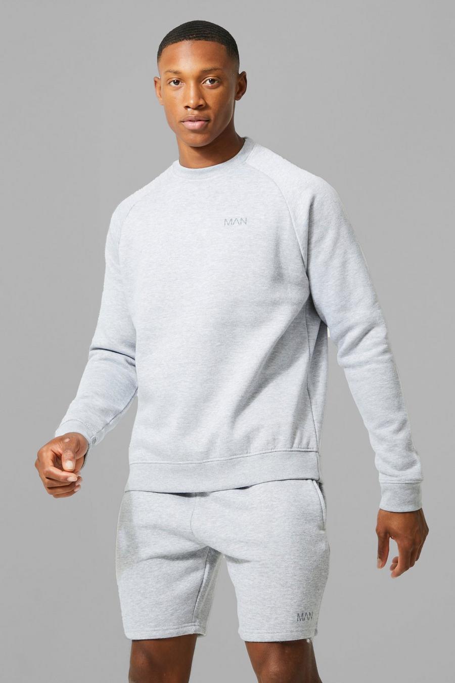 Grey marl grå Man Active Gym Basic Sweatshirt