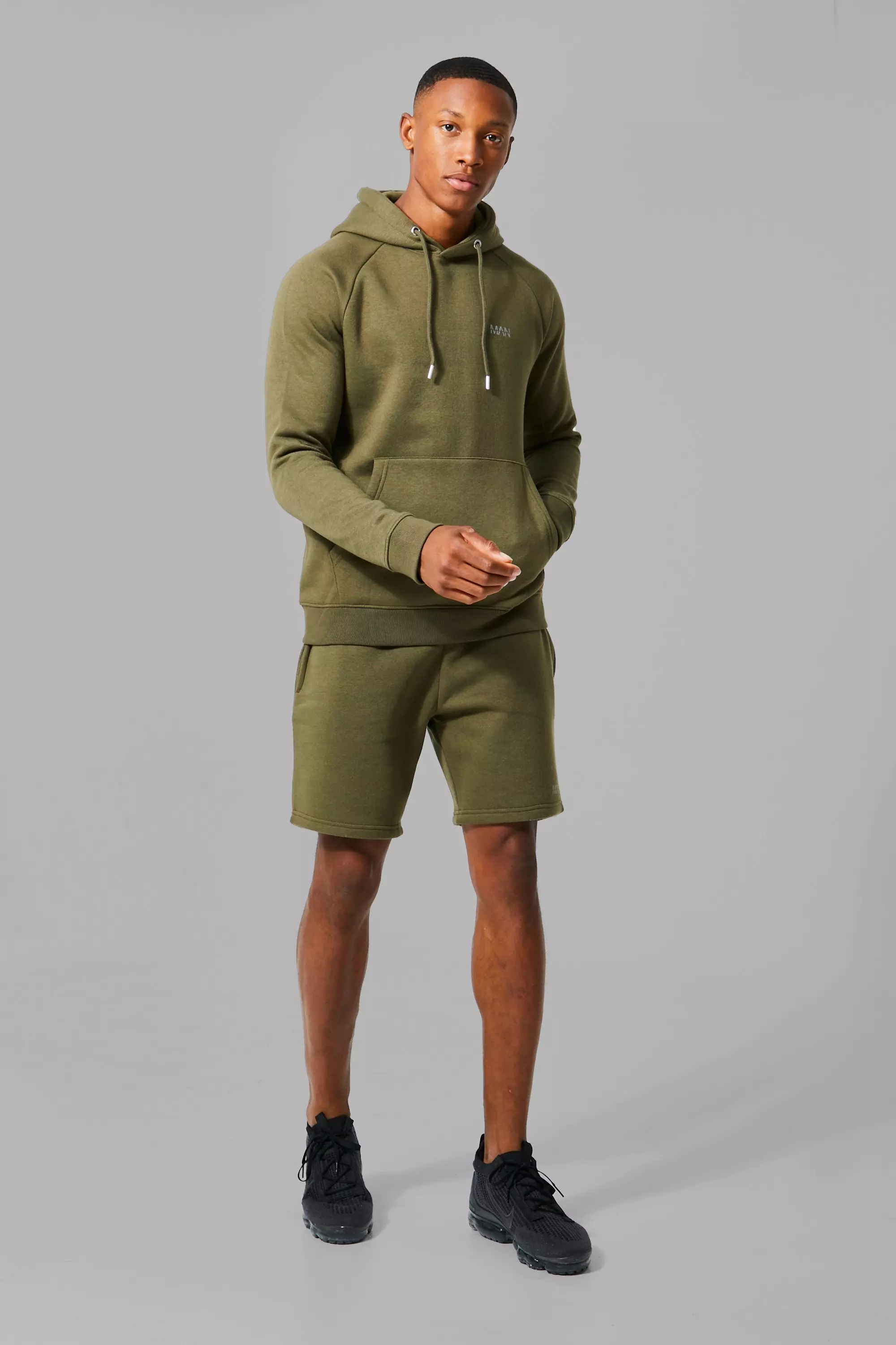 Khaki Man Active Gym Basic Hoodie alternative image