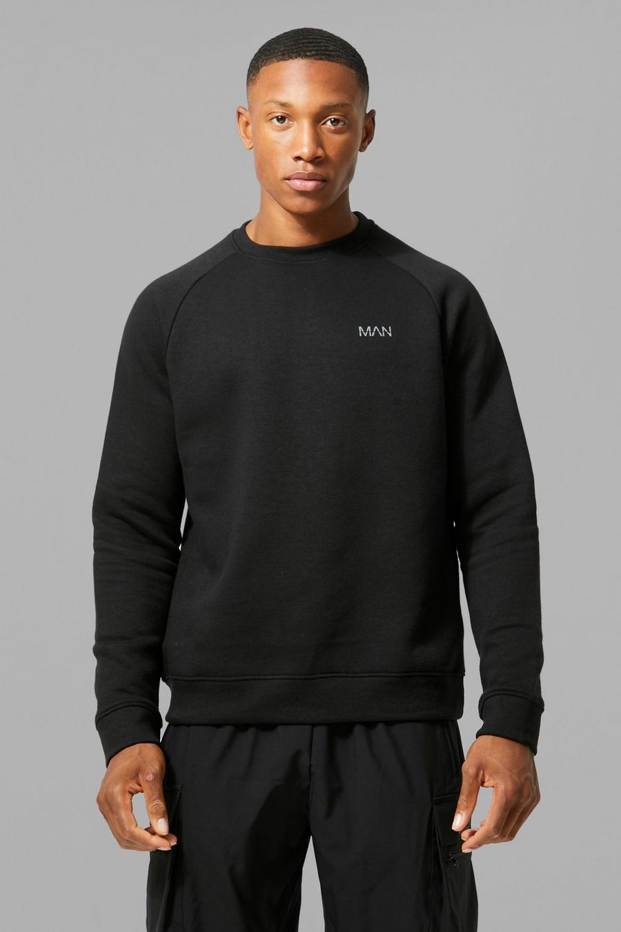 Black Man Active Gym Basic ruffle-trim Sweatshirt image number 1