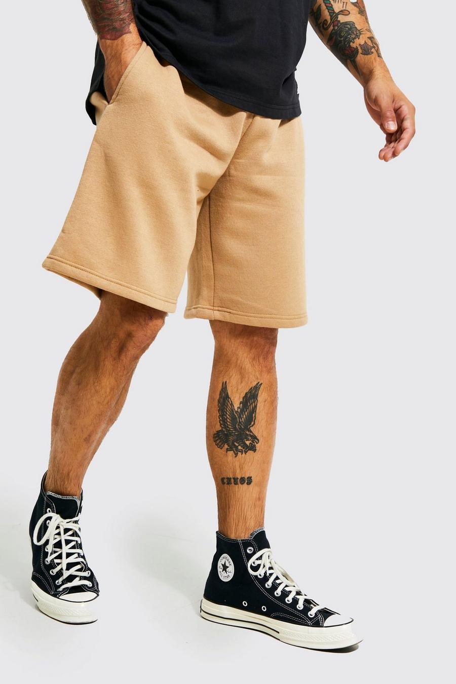 Taupe Oversized Jersey Shorts image number 1