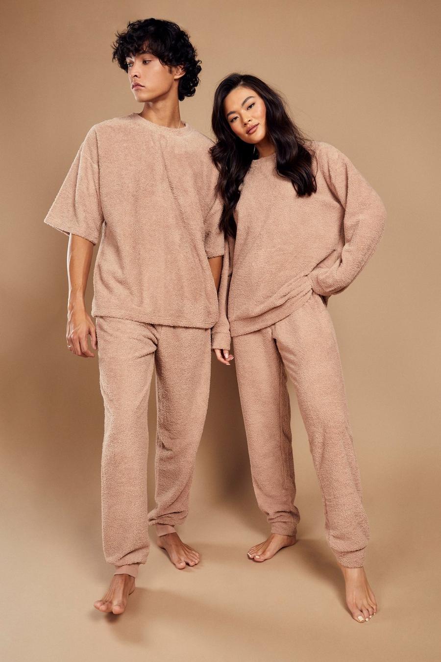Camel His Teddy Oversized Tee Loungewear Jogger Set  image number 1