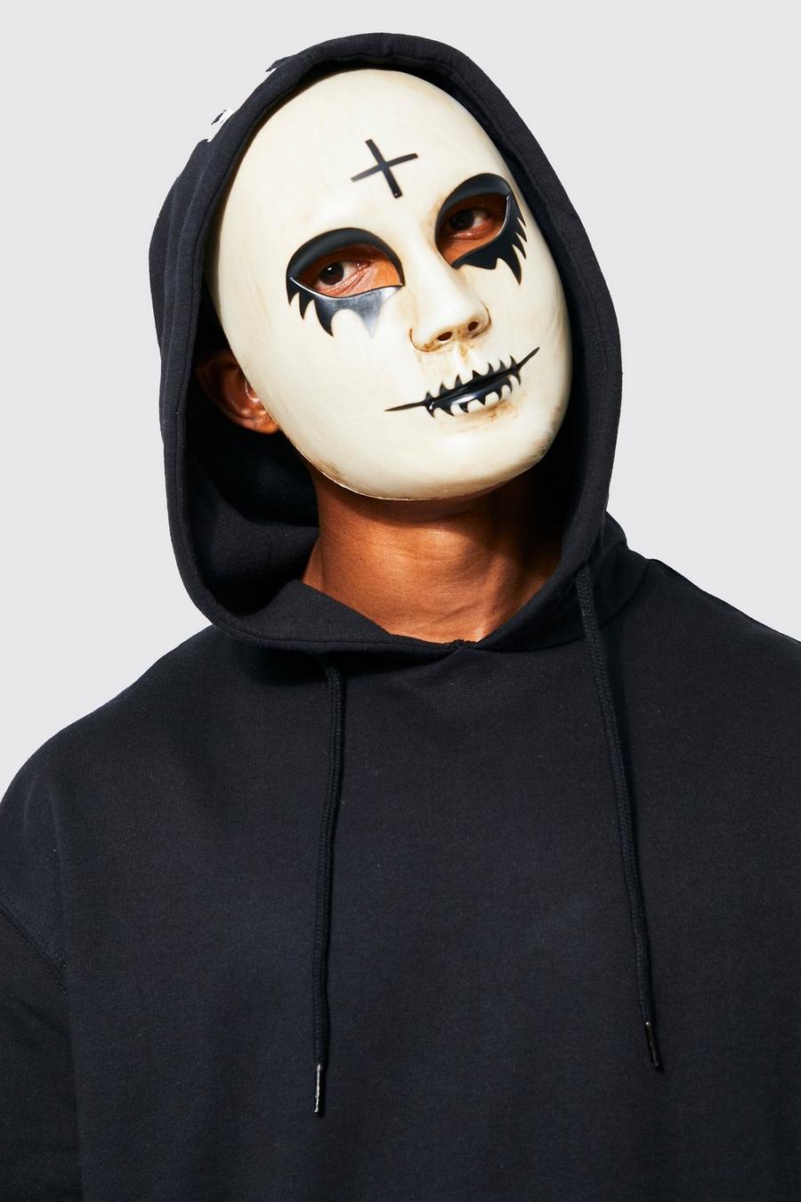 Maschera di Halloween con croce sulla fronte, Ecru bianco