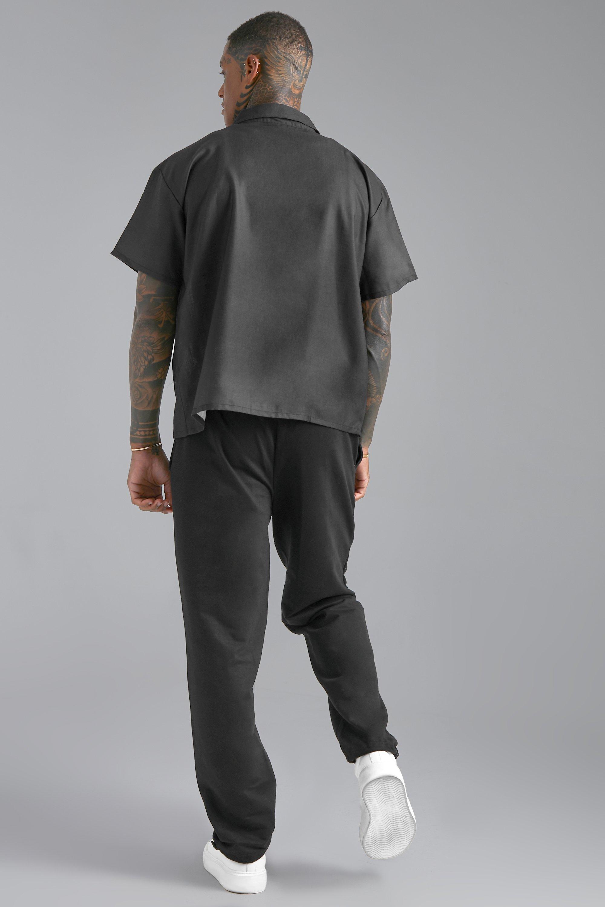 Black loopback best sale cargo joggers