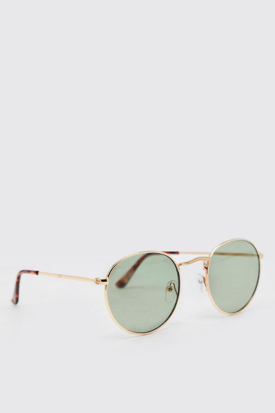 Gold Metal Round Sunglasses image number 1