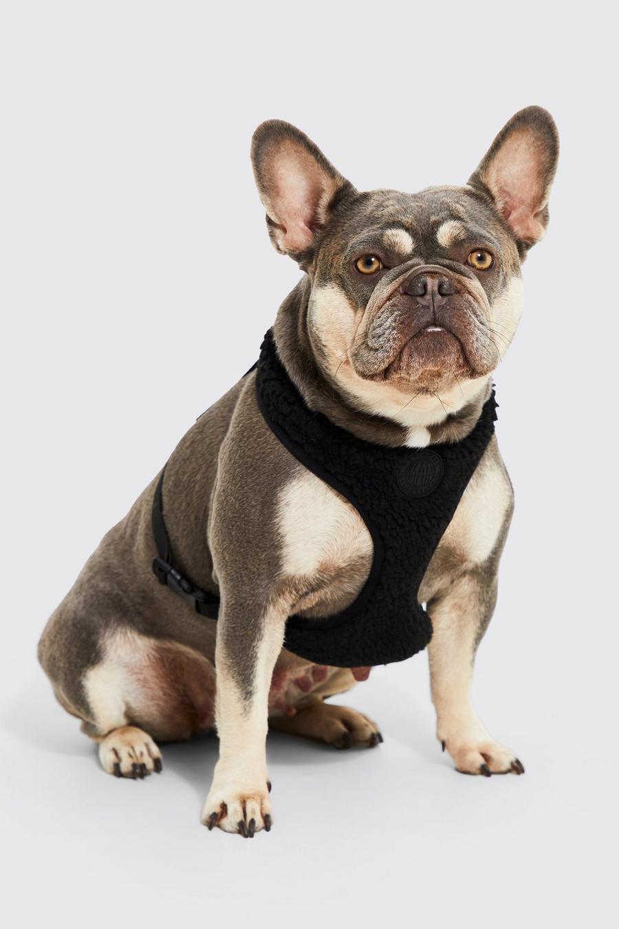 Black BoohooMAN Borg Dog Harness image number 1