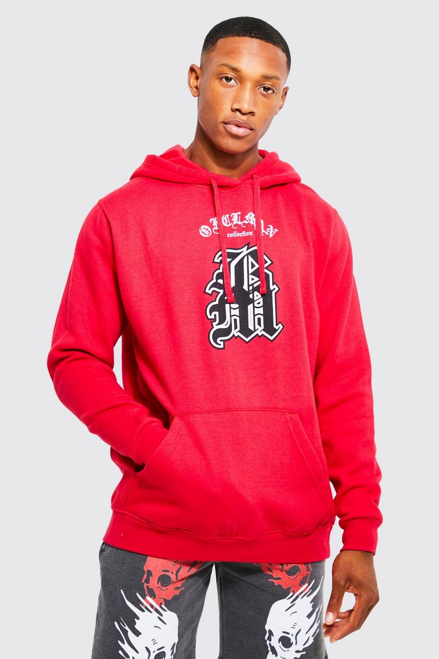 Red Bm Limited Edition Print Hoodie image number 1