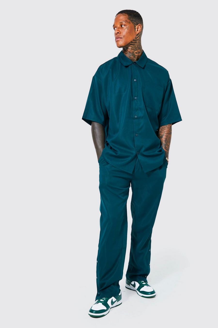 Forest Boxy Oversized Popper Shirt & Trousers Set image number 1