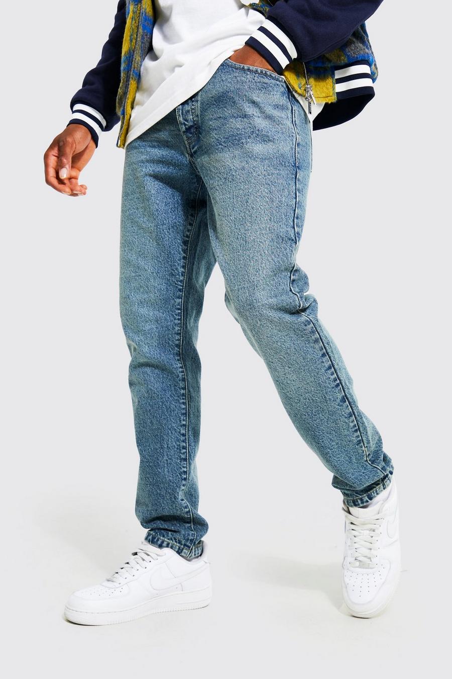 Antique blue Katoenen Slim Fit Jeans