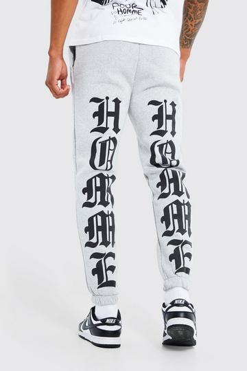Regular Fit Homme Graphic Joggers grey