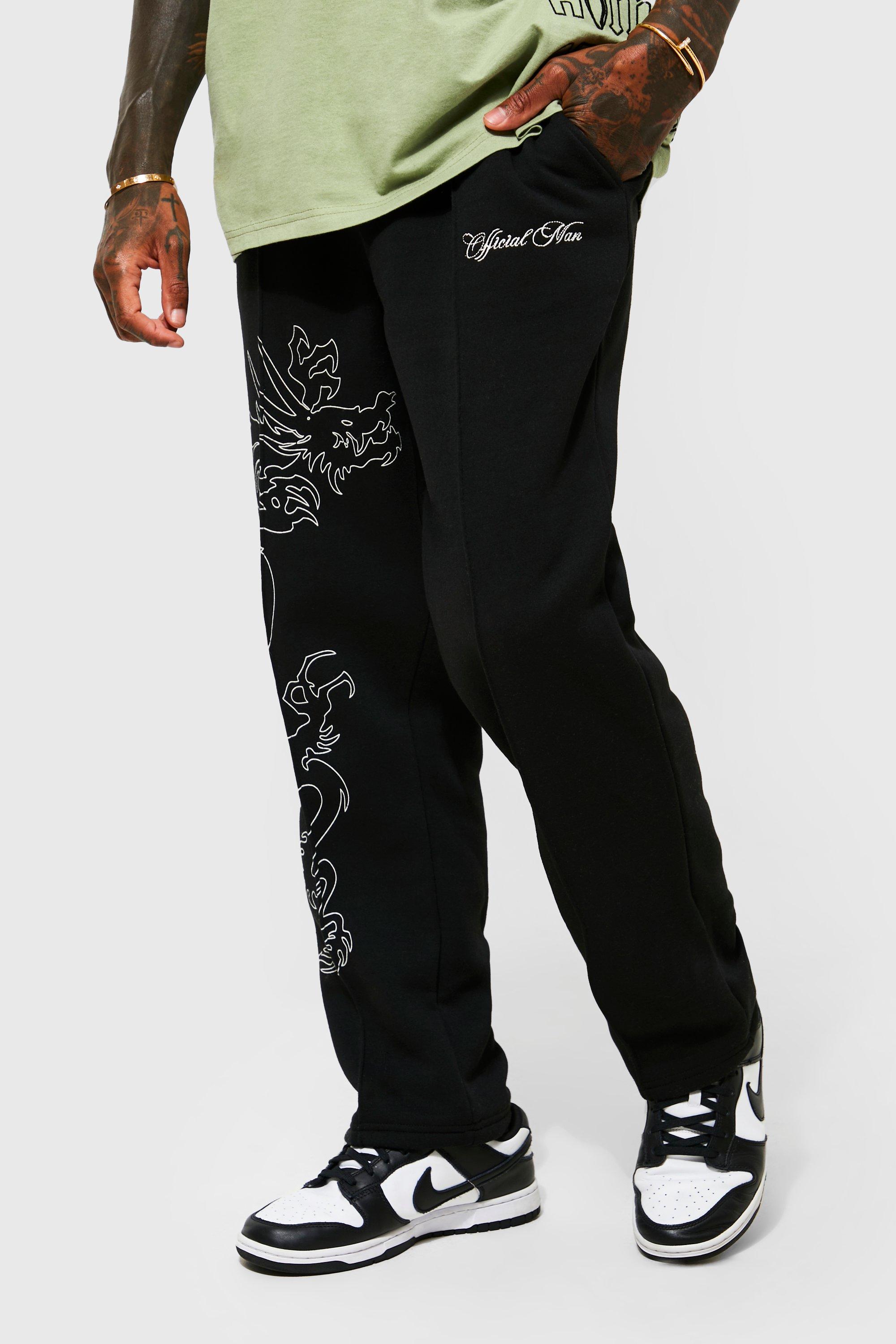 wide leg jogging bottoms mens