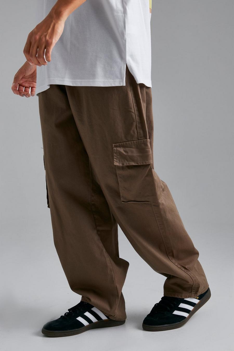 Taupe Baggy Fit Skate Cargo Jeans image number 1