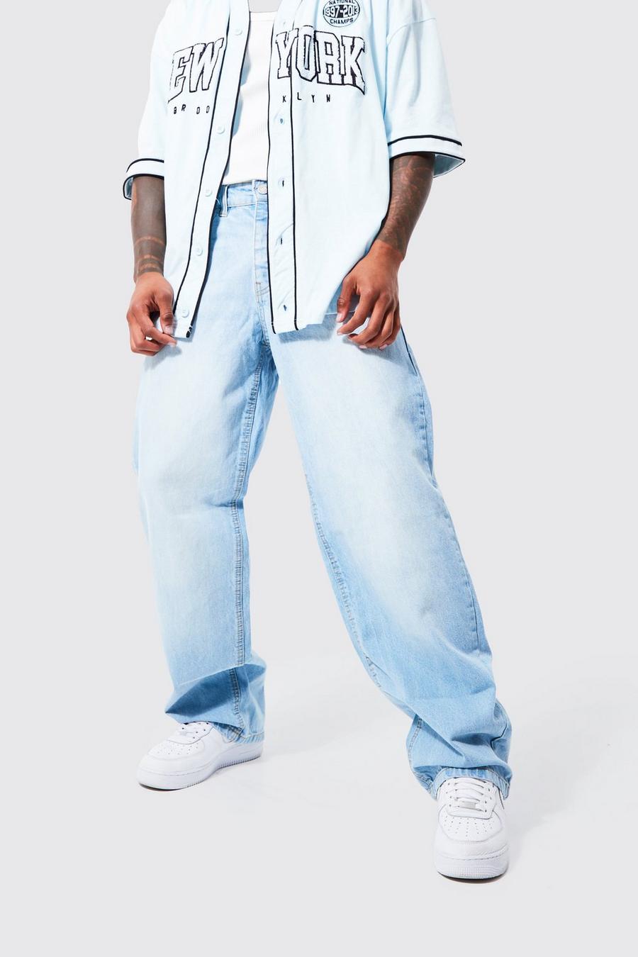Ice blue Baggy Fit Rigid Jeans image number 1