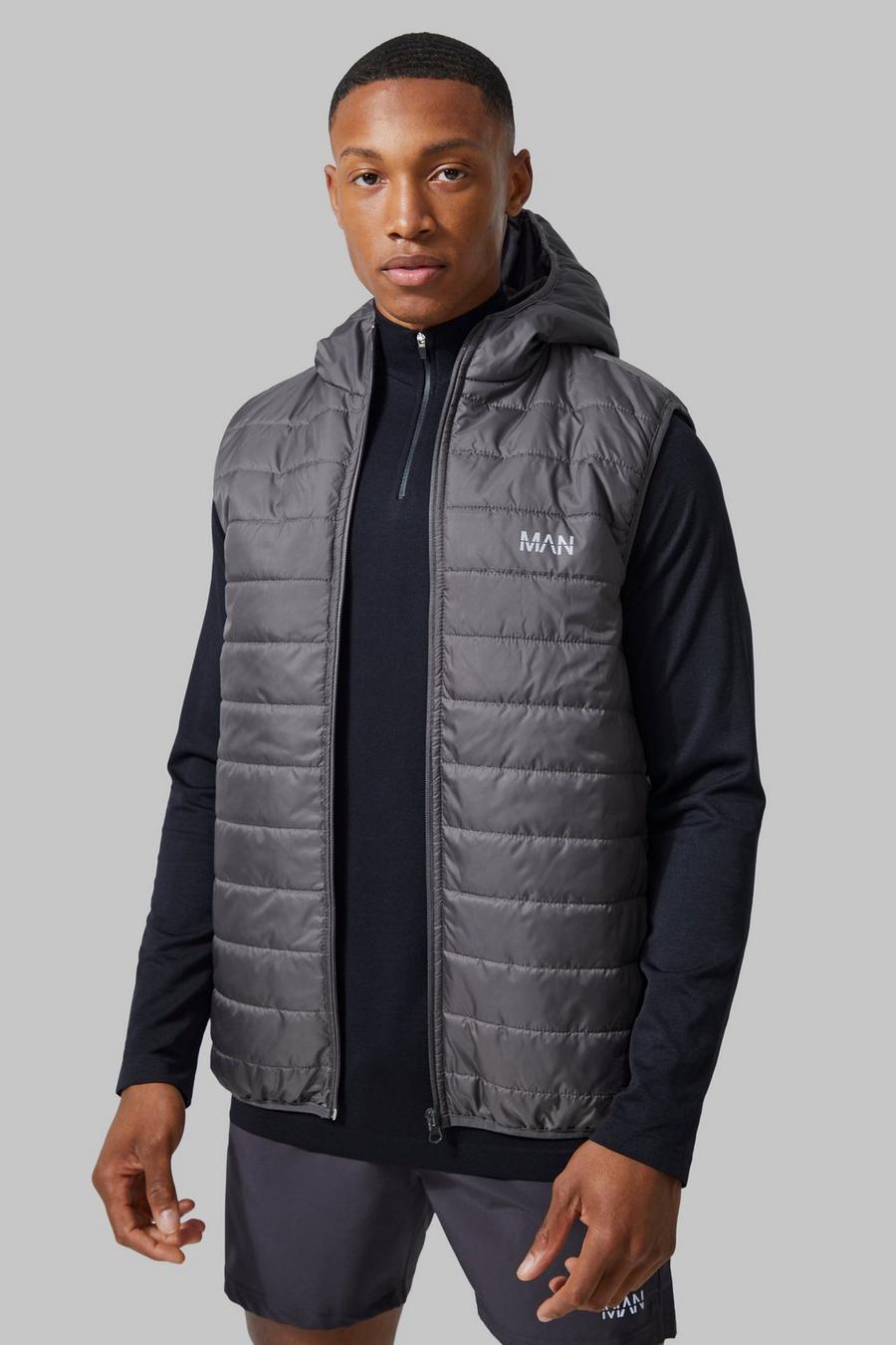 Charcoal gris Man Active Puffer Body Warmer