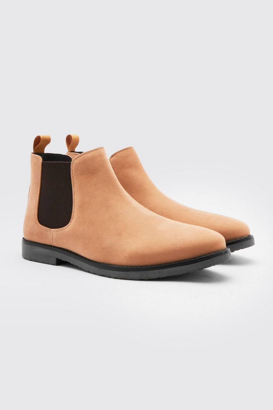 Beige Faux Suede Chelsea Boot image number 1