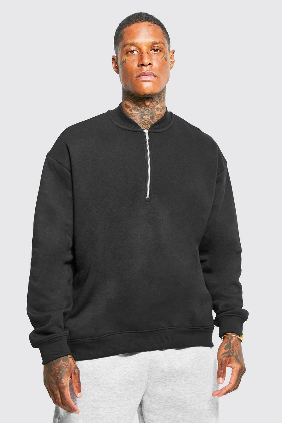 Black svart Sweatshirt i slim fit image number 1