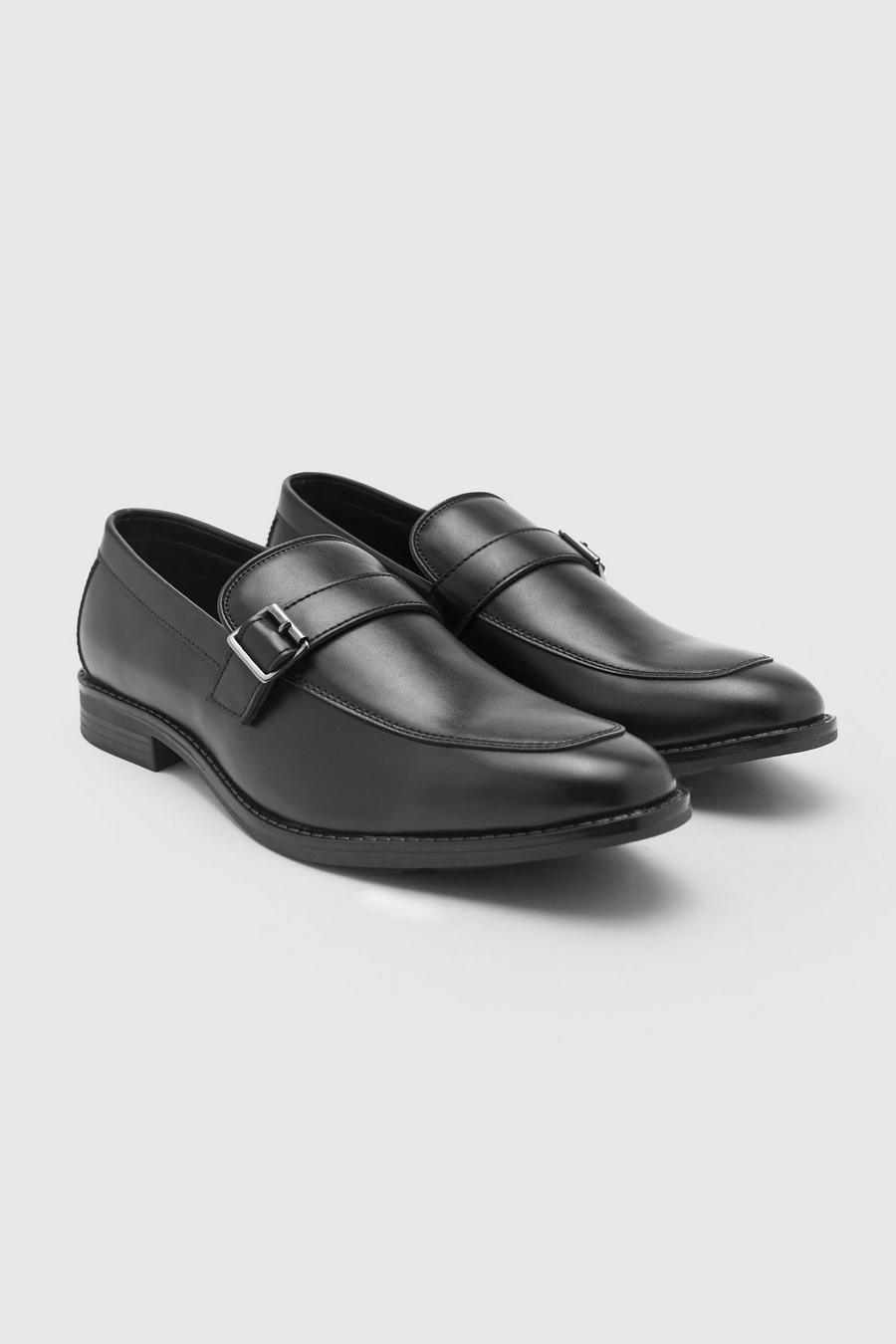 Black Faux Leather Buckle Loafer  image number 1