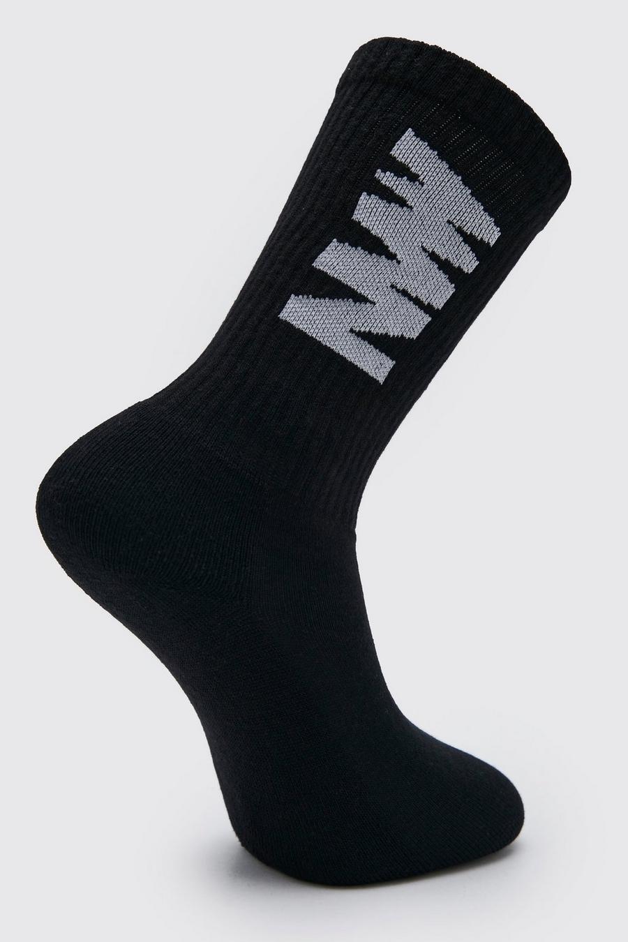 שחור מארז זוג גרביים מבד ג'קארד עם כיתוב Man image number 1