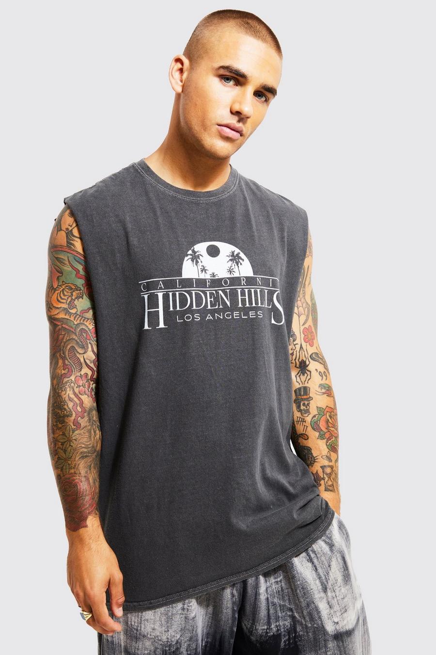 Charcoal grå Oversize t-shirt med hög halsmudd