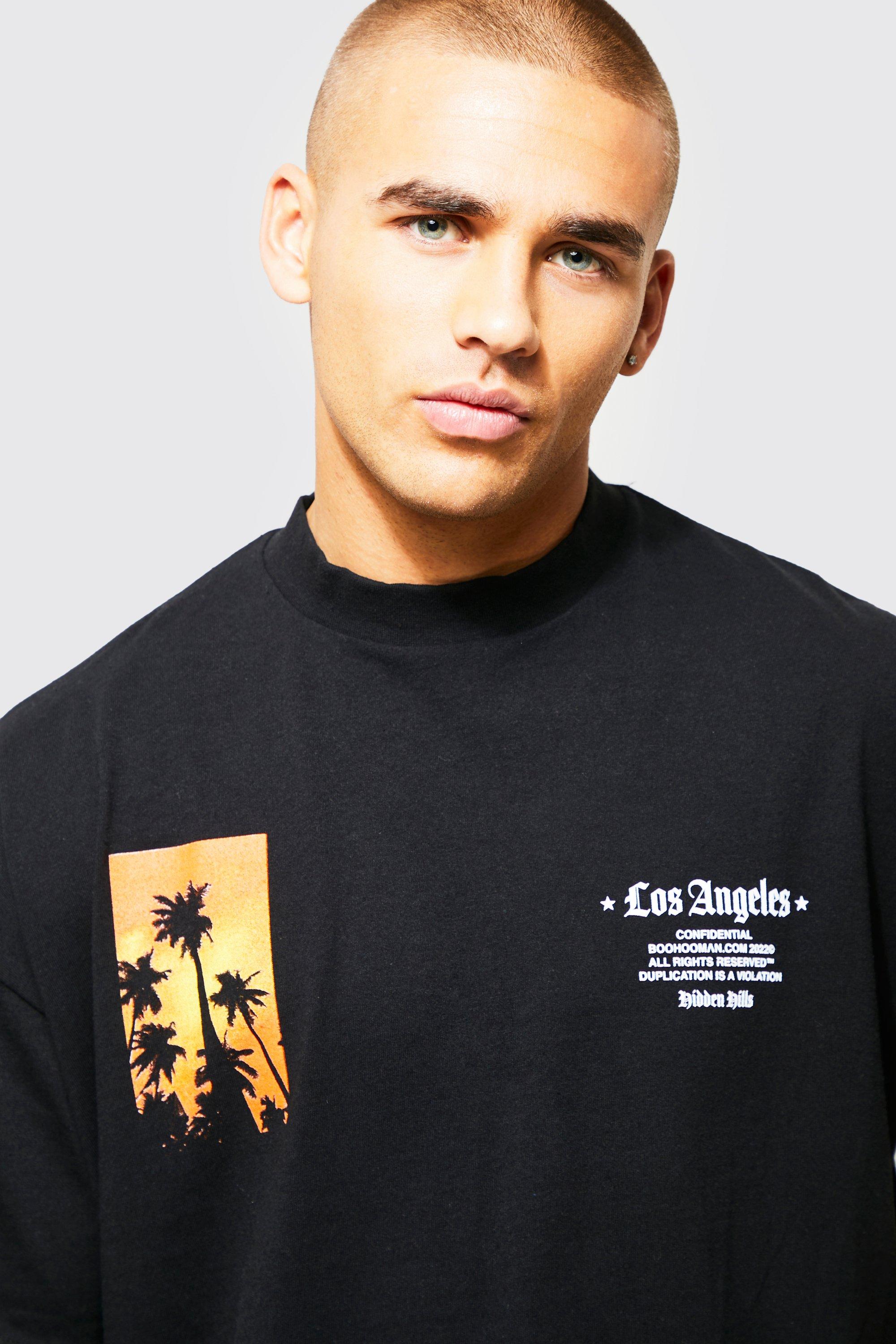 Oversized T-shirt With Los Angeles Back Print from Boohooman on