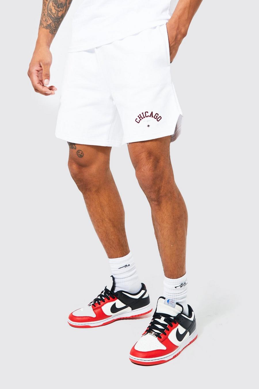Short de volley imprimé en jersey, White image number 1