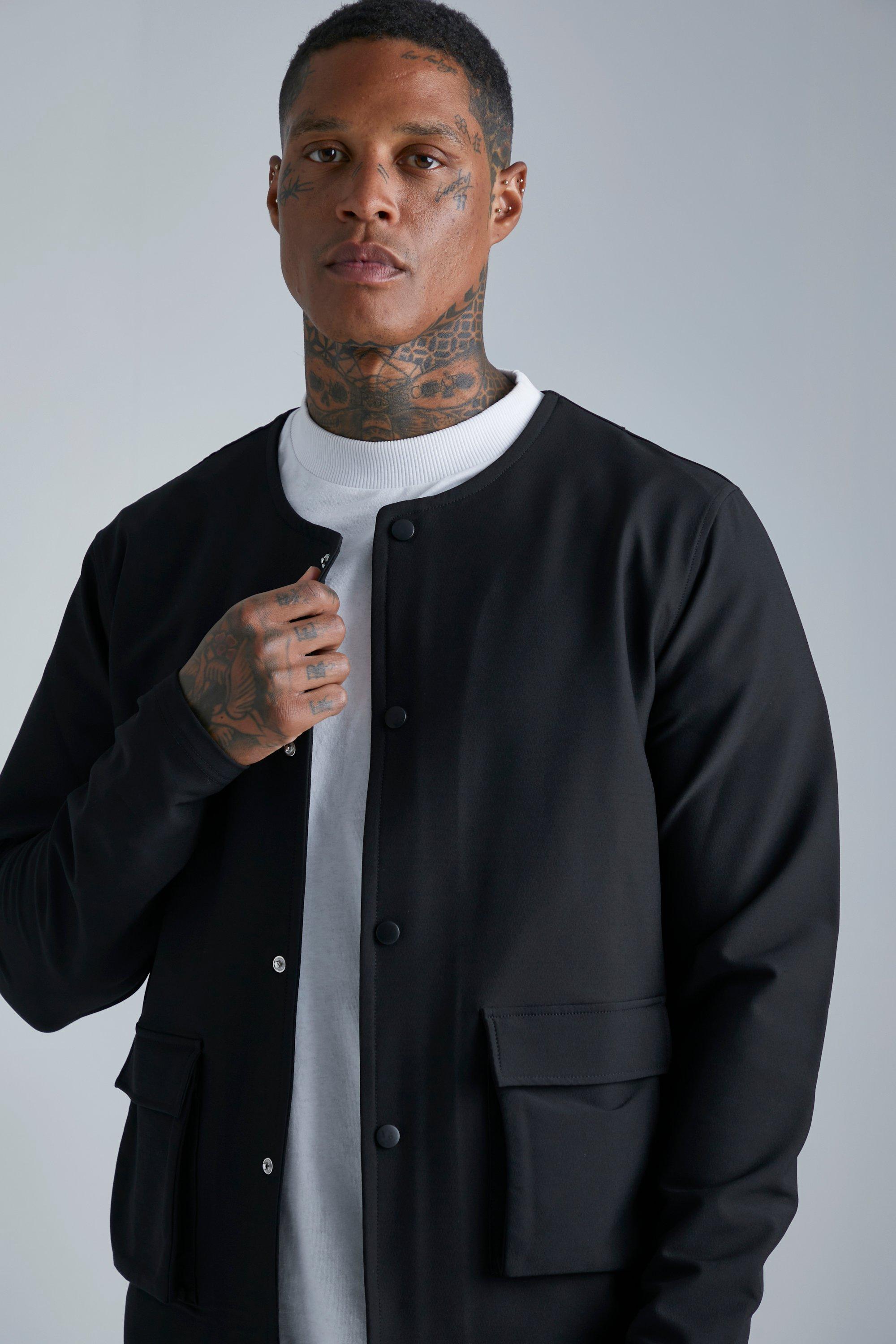 Technical Stretch Collarless Jacket