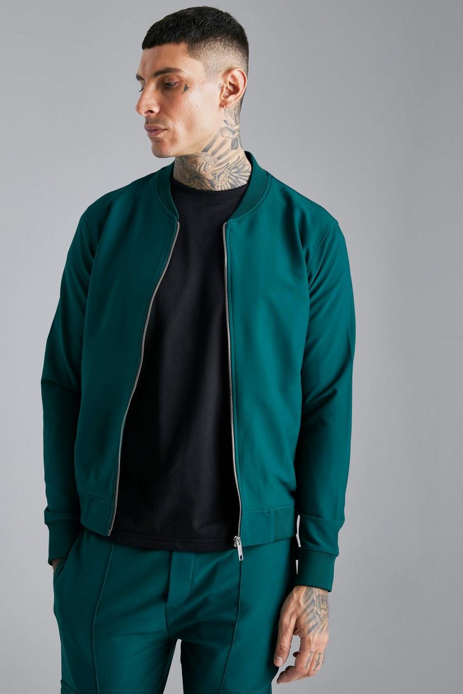 Forest green Technical Stretch Bomber Jacket