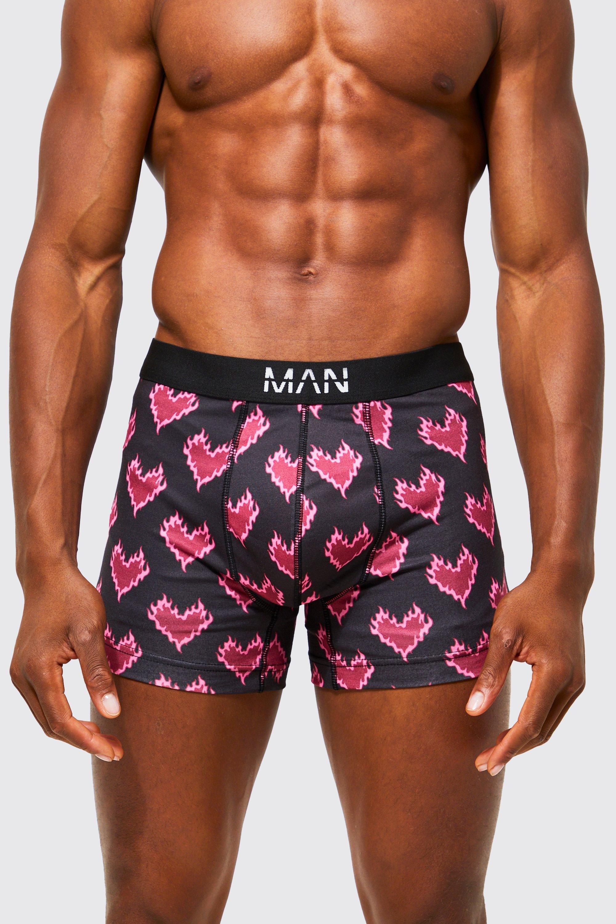 men's heart print underwear