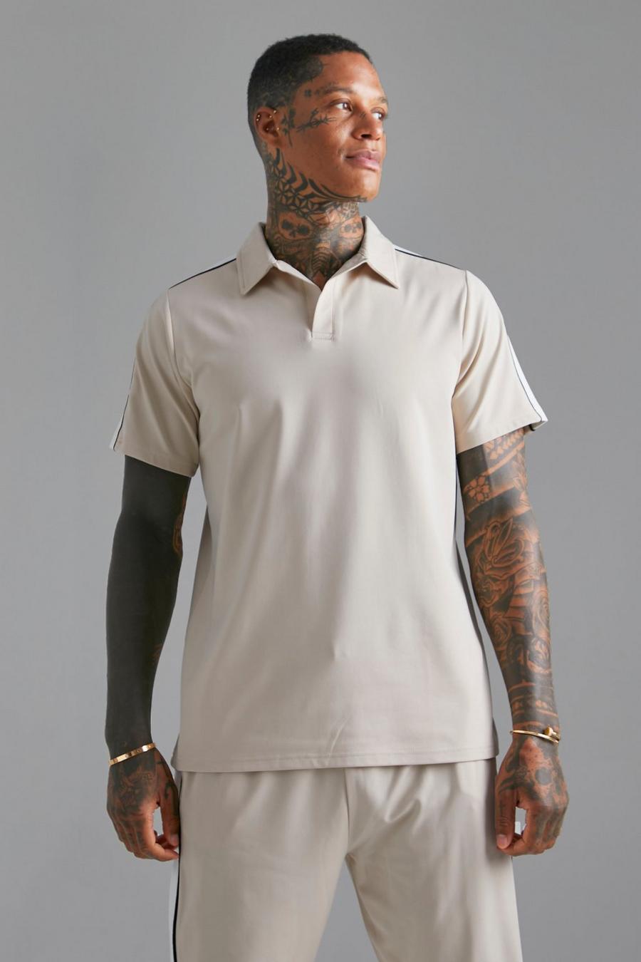 Sand Slim Revere Scuba Polo With Side Panel image number 1