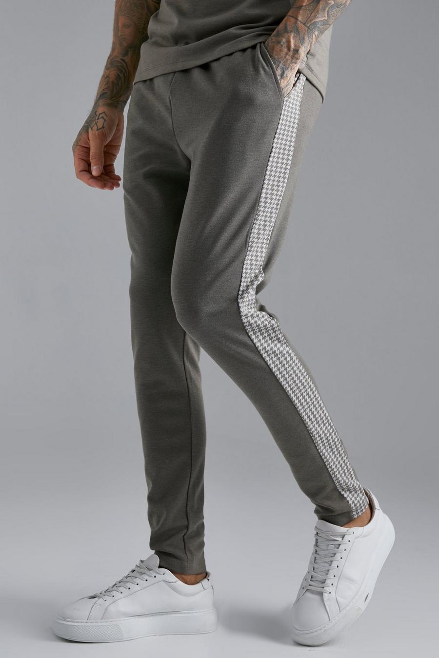 Pantalón deportivo pitillo con panel de jacquard, Stone image number 1