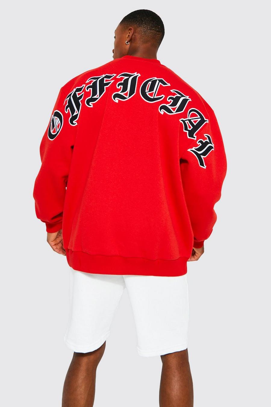 Red Oversized Official Back Graphic Sweatshirt image number 1
