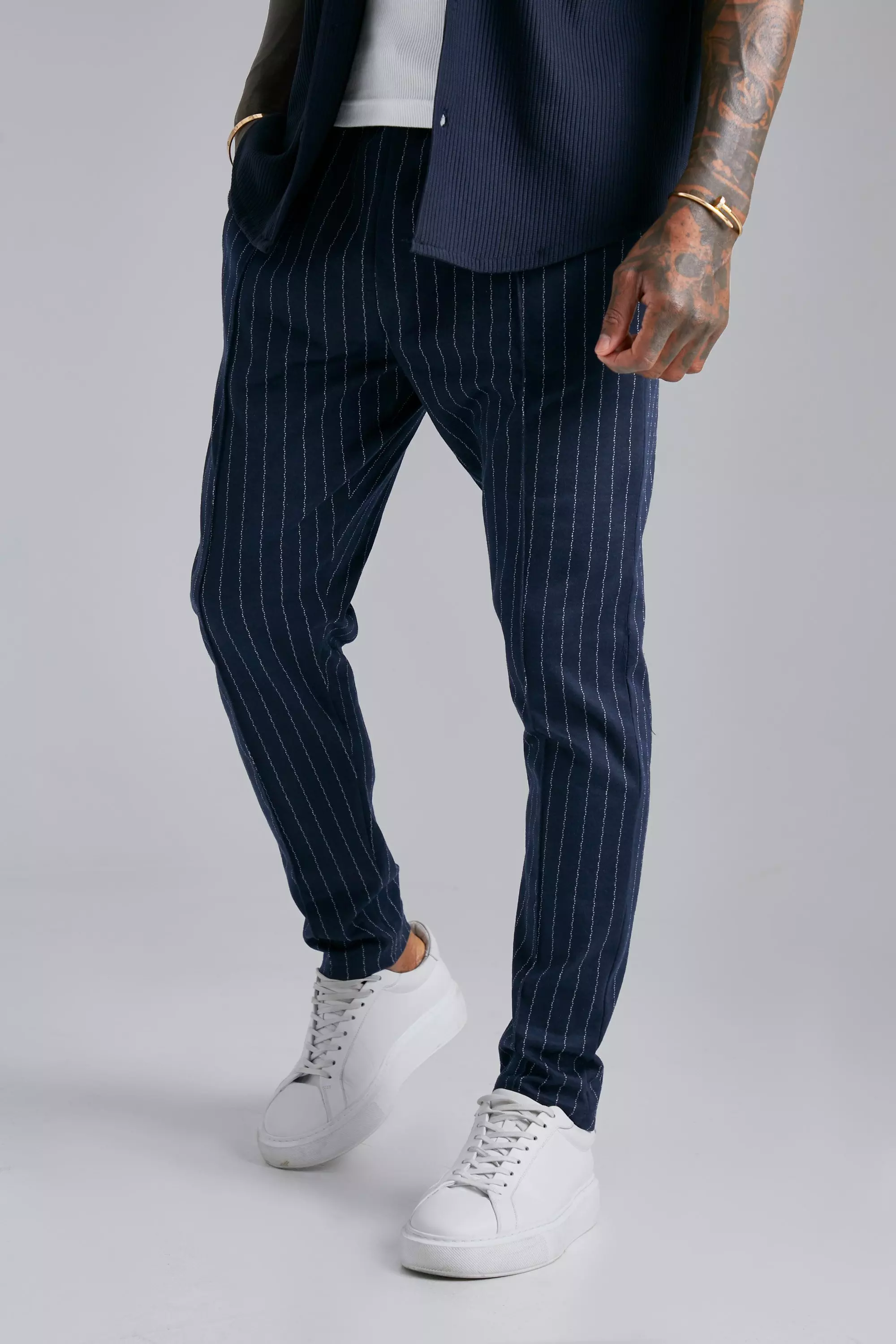 Pinstripe store smart joggers