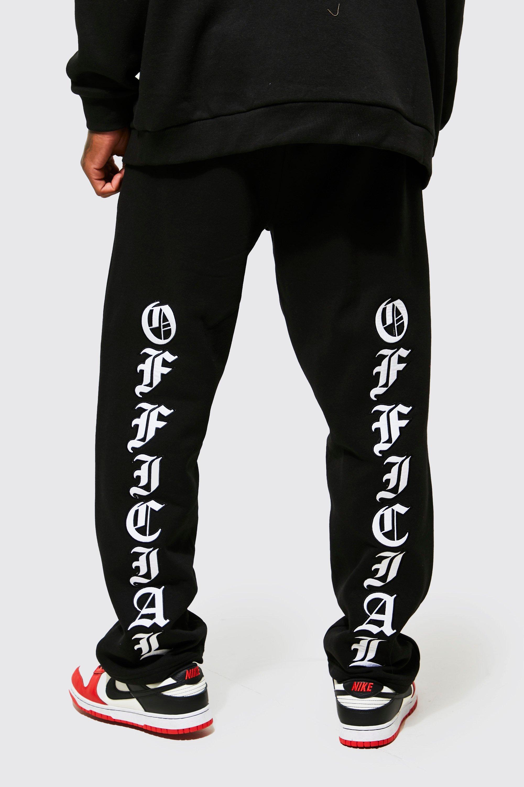 mens straight leg tracksuit bottoms