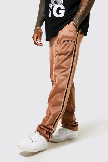 Regular Fit Tricot Man Tricot Tape Sweatpants brown