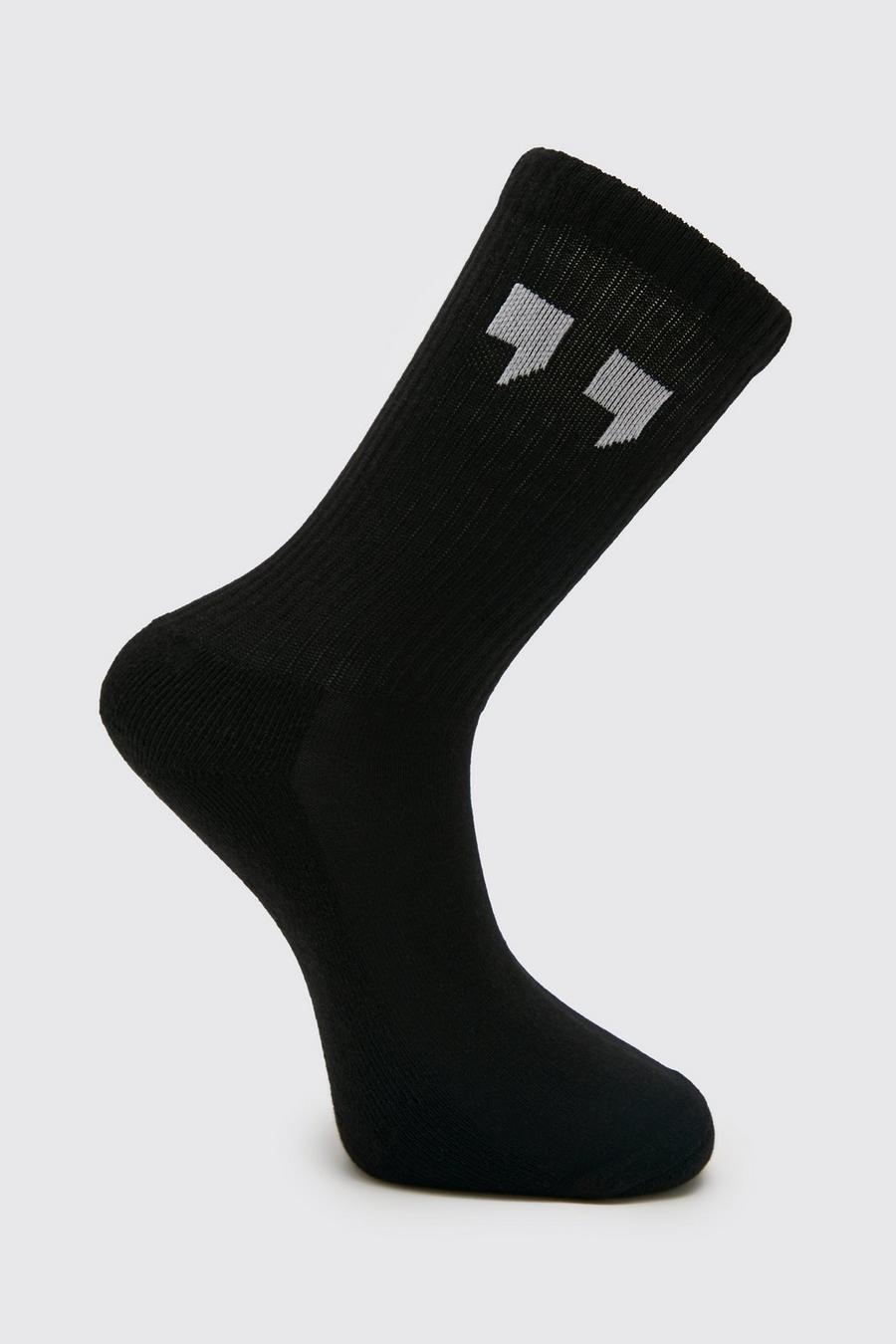 Black 1 Pack Comma Sock