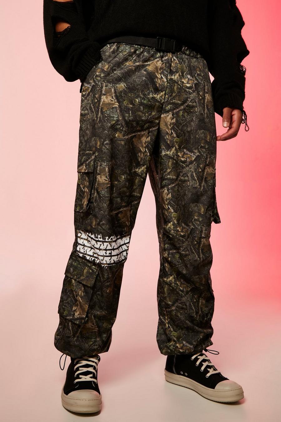 Tall Camo Print Baggy Fit Cargo Trouser image number 1