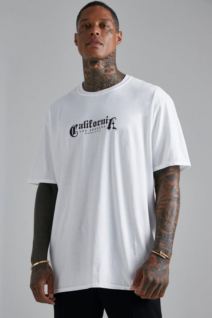 boohoo Mens Oversized Los Angeles Graphic T-Shirt - Black S