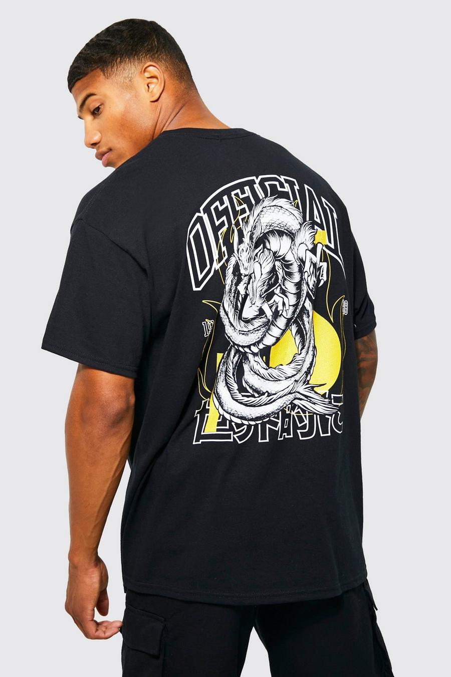 Black Oversized Official Dragon T-shirt image number 1