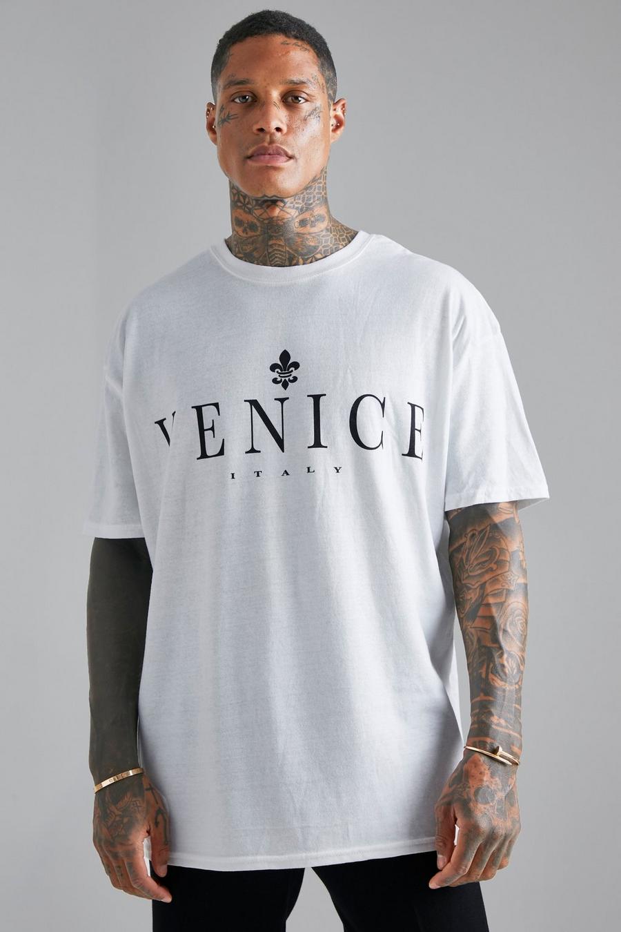 T-shirt oversize à slogan Venice, White image number 1