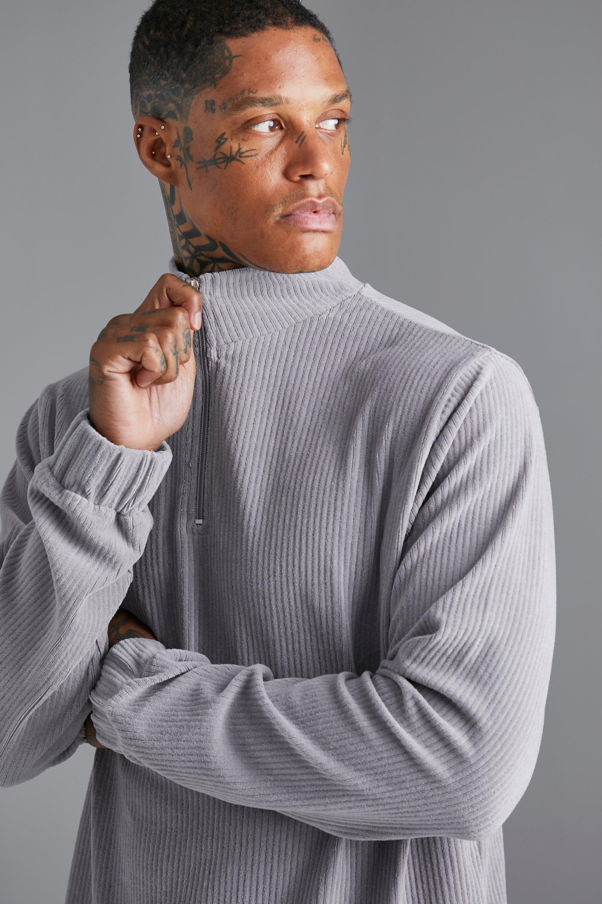 Mens hotsell ribbed sweatshirt