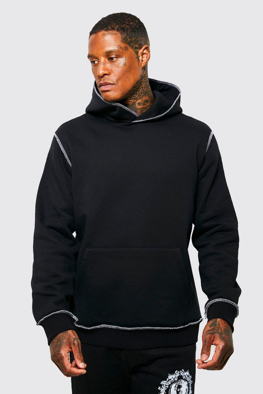 Contrast Stitching Hooded Sweatshirt Contrast Stitching Hooded Sweatshirt
