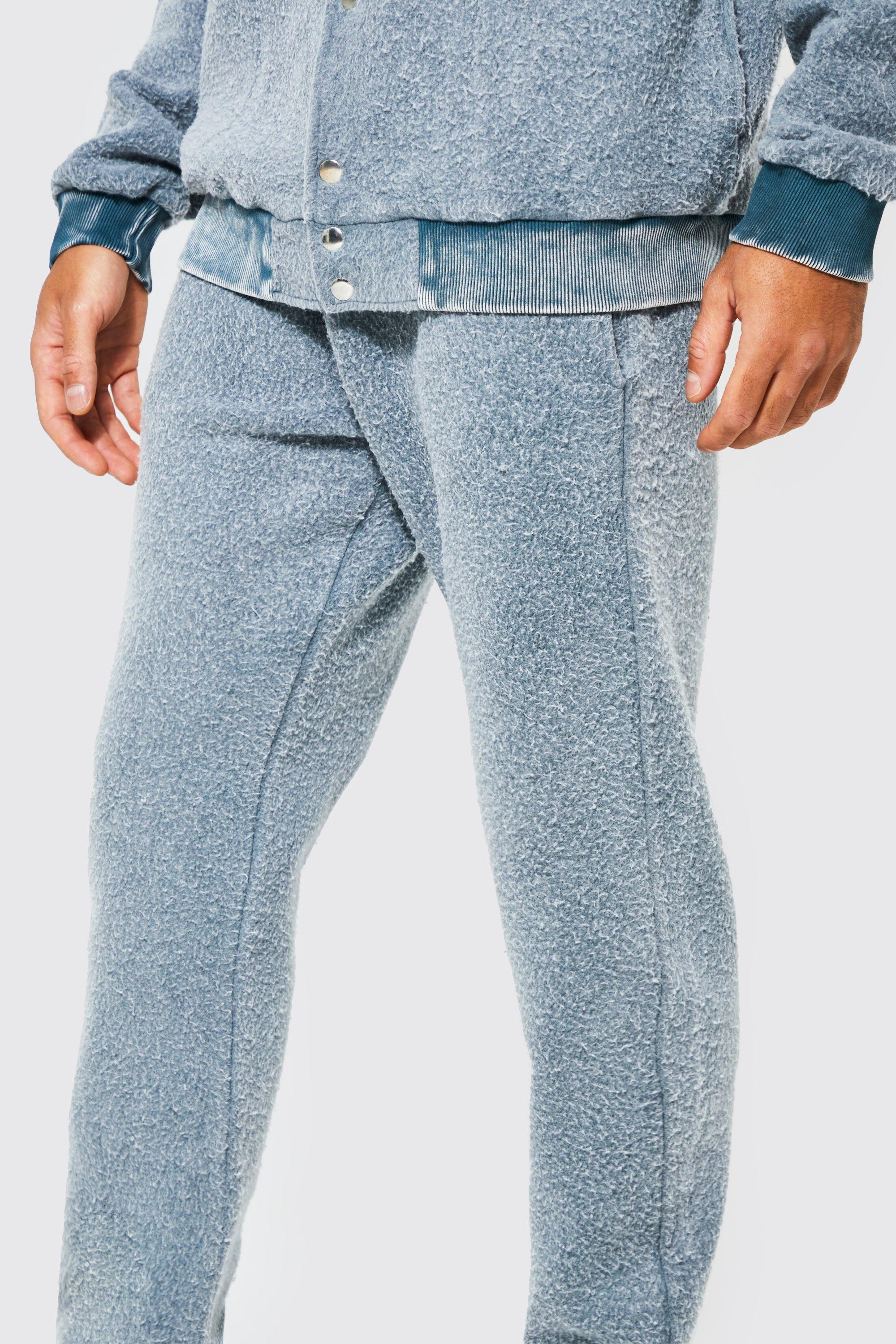 Slim Fit Reverse Fleece Washed Jogger boohoo