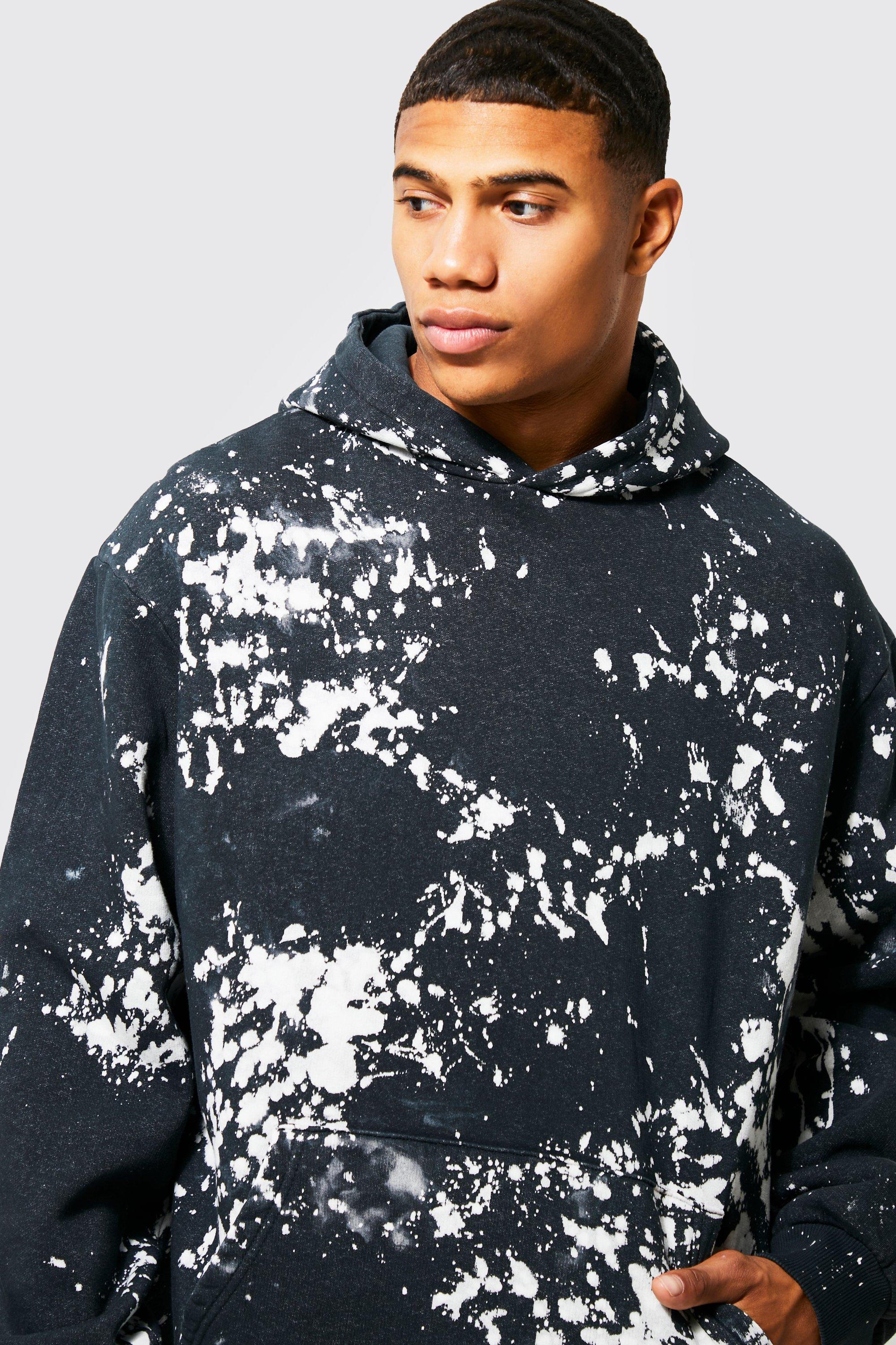 Black and white tie dye hoodie online