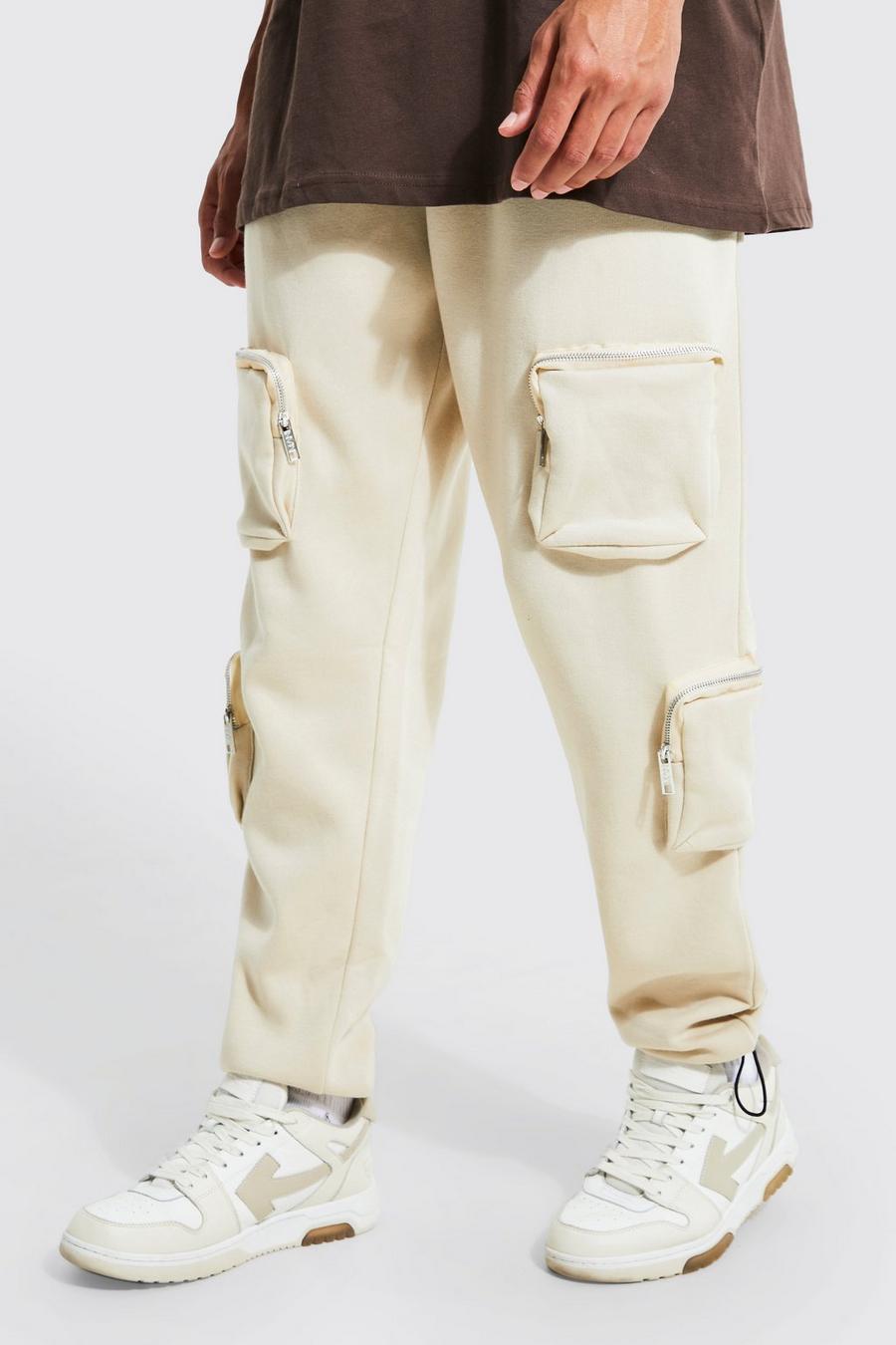 Ecru Tall Multi Pocket Cargo Jogger With Cuff image number 1