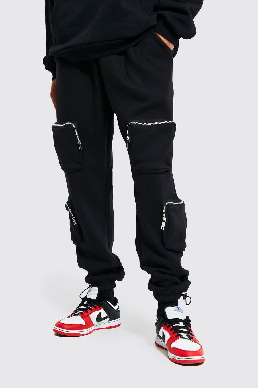 Black Tall Multi Pocket Cargo Jogger With Cuff image number 1