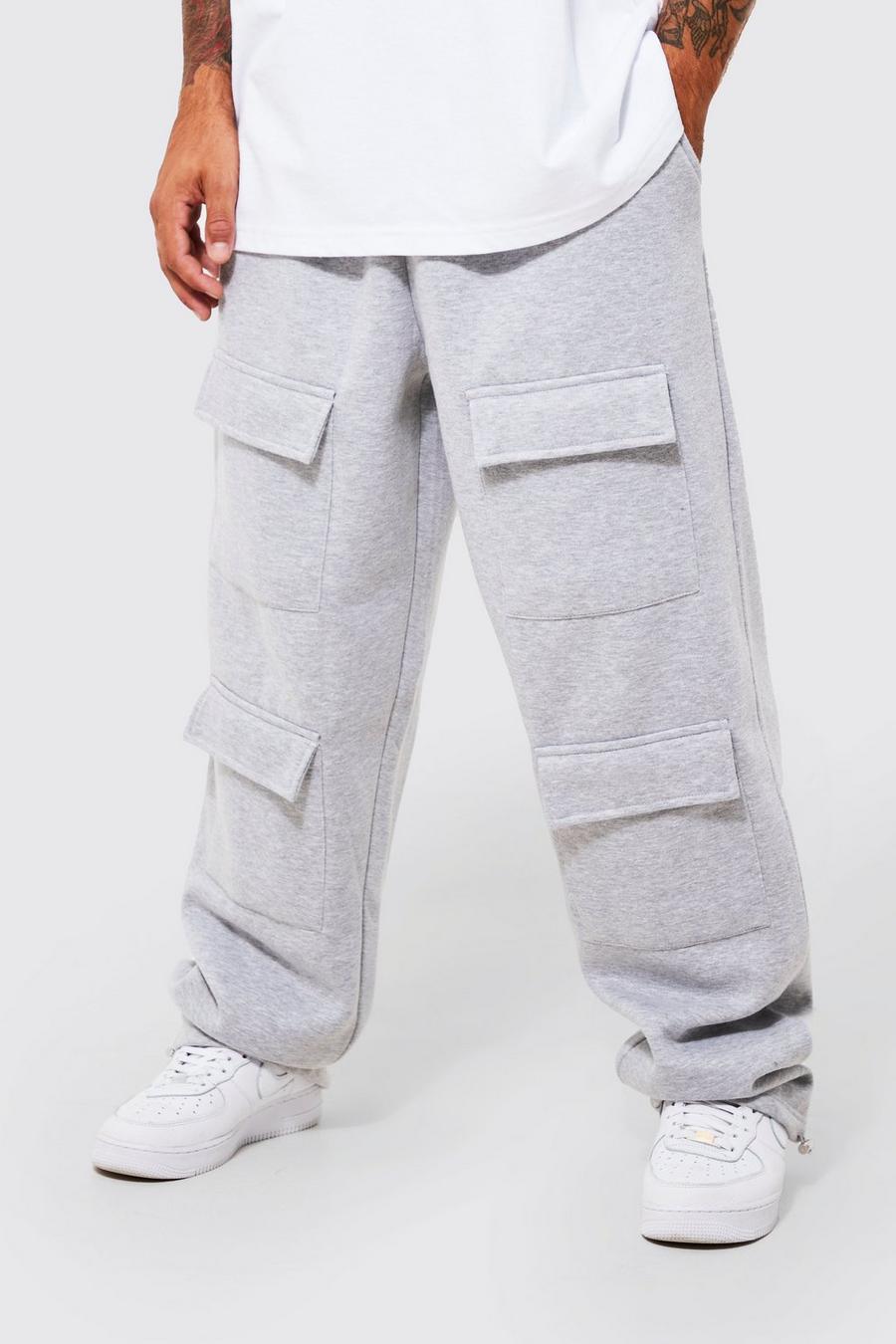 Grey marl gris Tall Baggy Fit Front Pocket Cargo Jogger